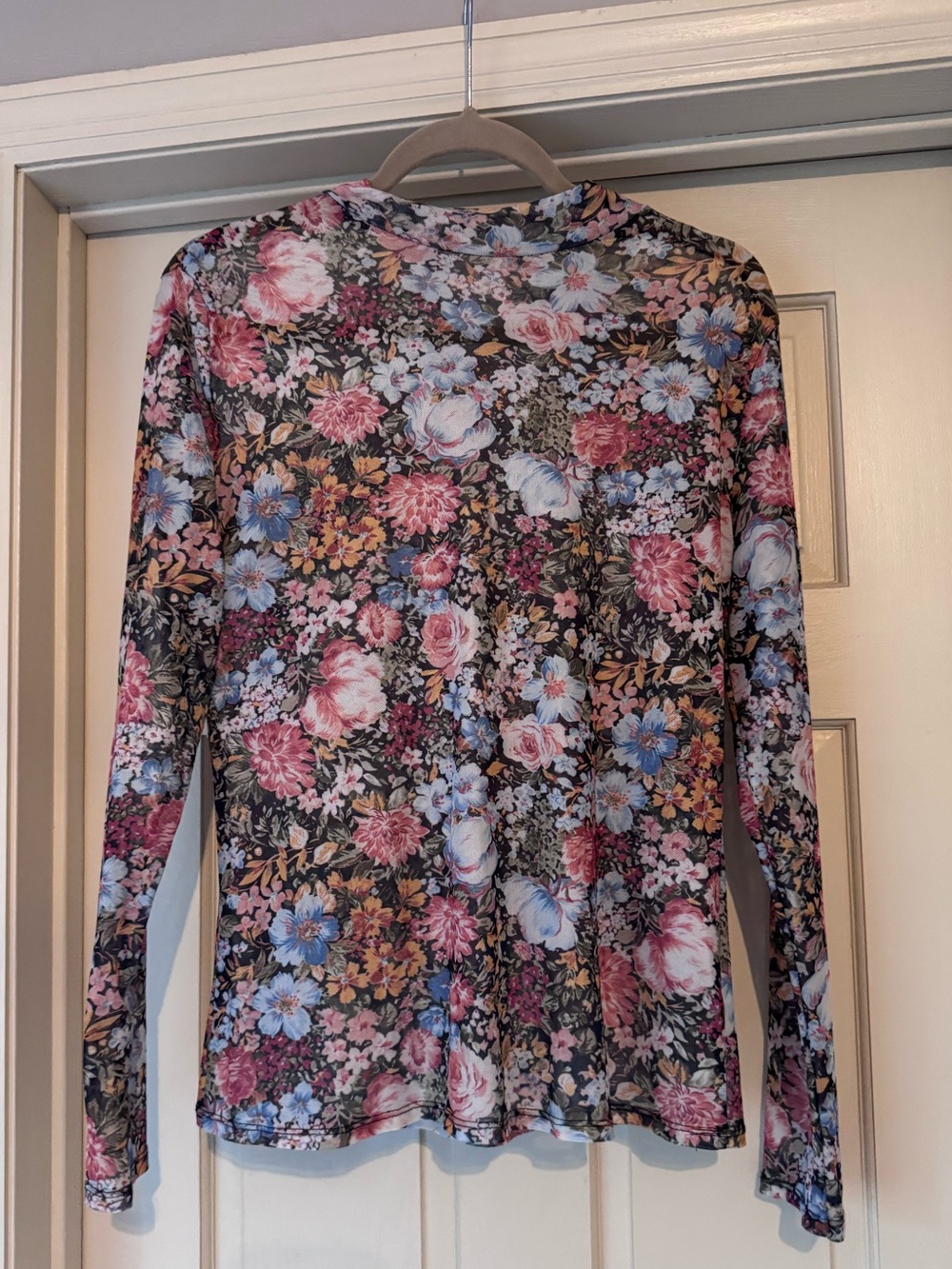Amazon Floral Long-Sleeve Tee in Pink, Blue & Black